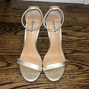 GOLD STEVE MADDEN STRAPPY HEELS